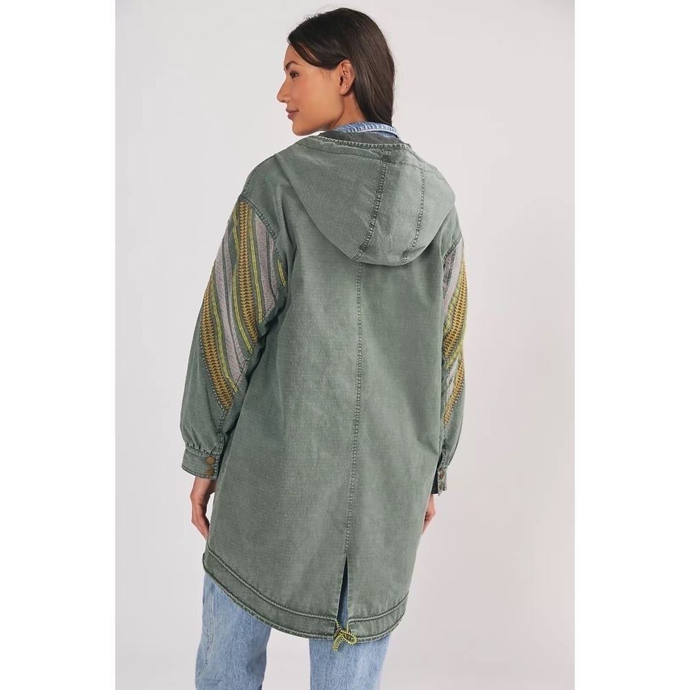NWT Anthro Pilcro and the Letterpress Embroidered Striped Utility Anorak Jacket  - Picture 11 of 11
